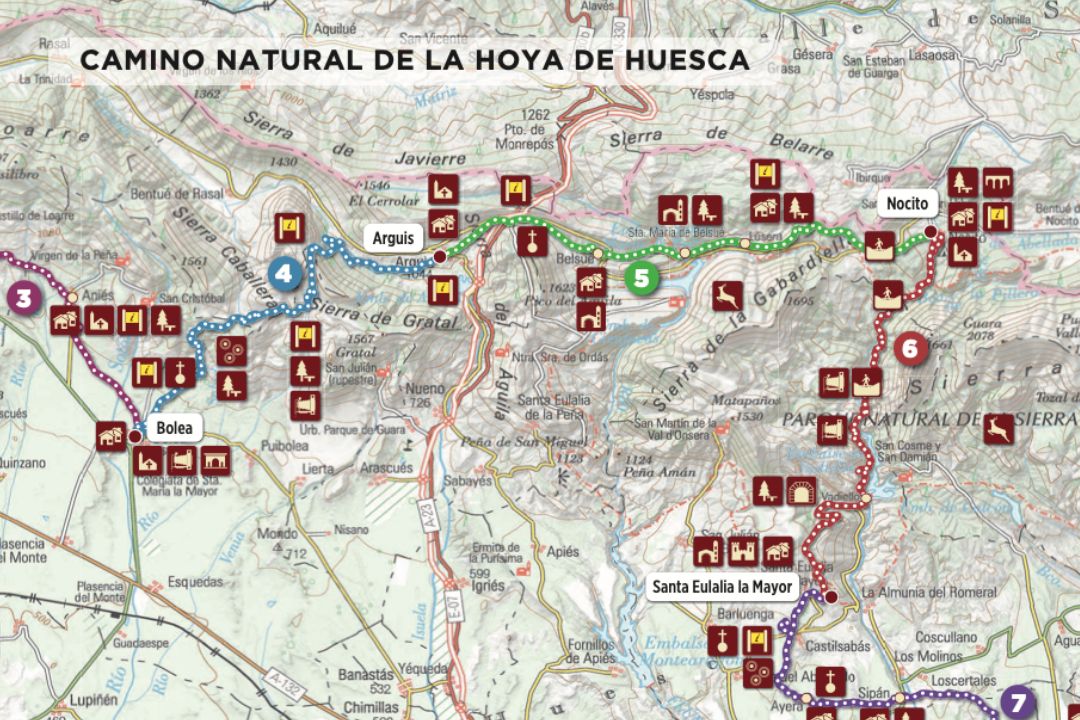 Mapa Camino Natural Hoya de Huesca